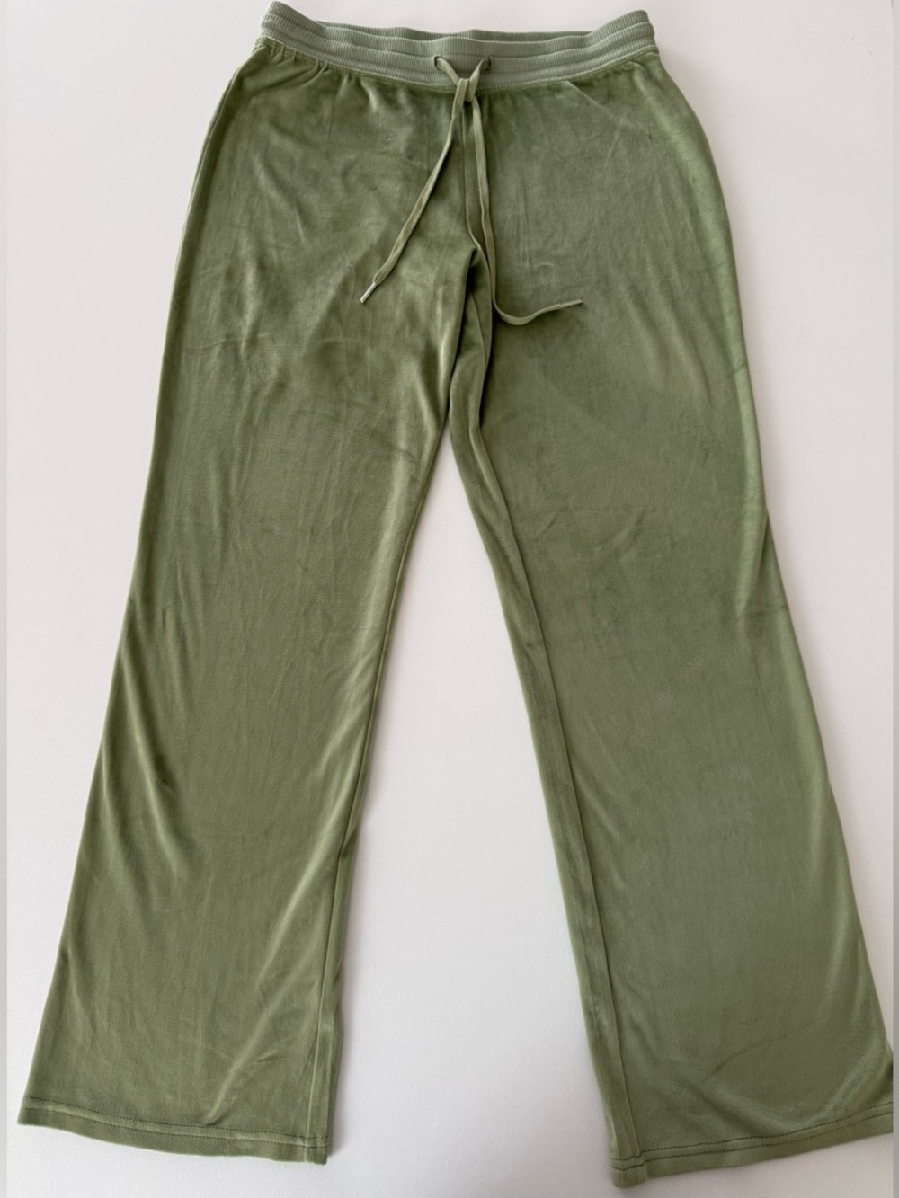 Juicy Couture Velour Pants Sage Green Rhinestone Logo Y2K Lounge  u